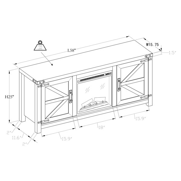 Gracie Oaks Najya TV Stand for TVs up to 65" with Fireplace Included